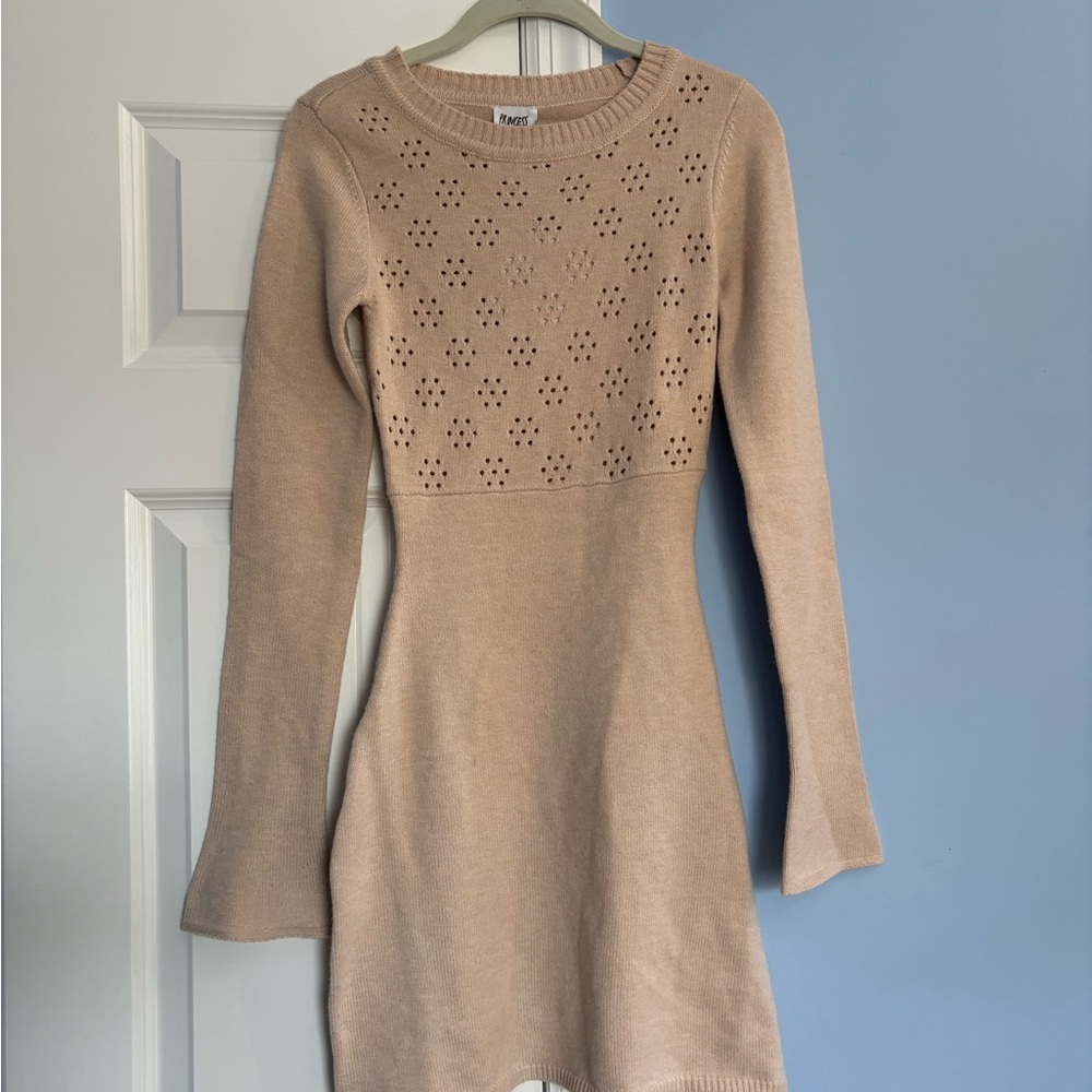 Princess Polly Tan Bell Sleeve Sweater Dress